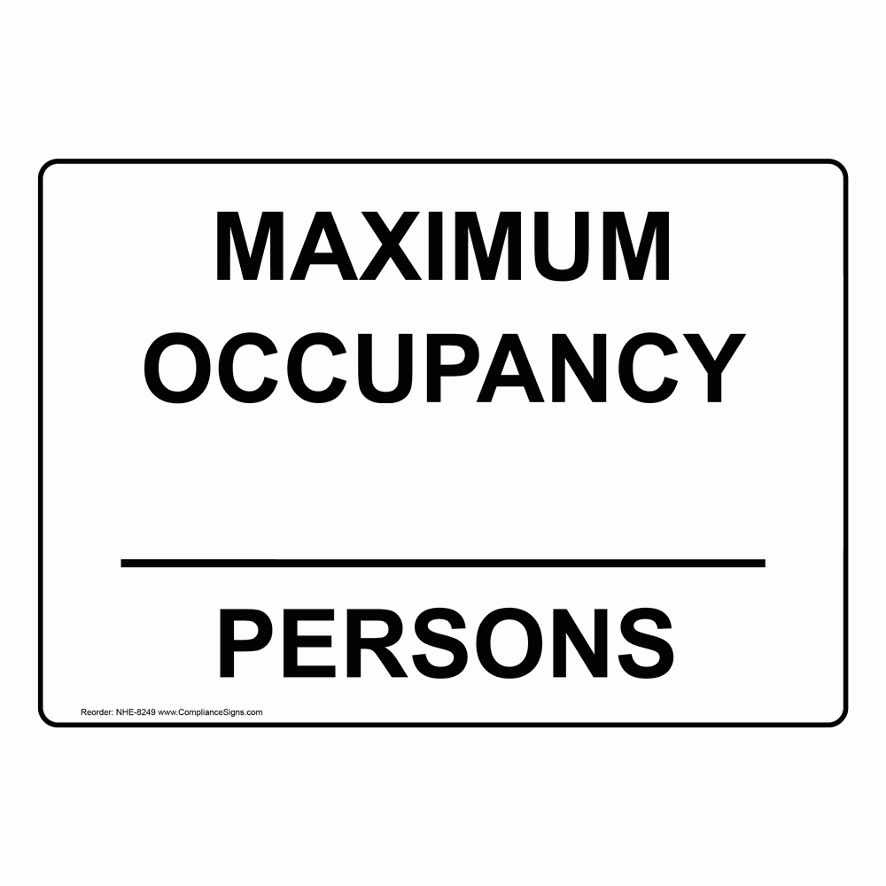 Free Printable Maximum Capacity Sign Template