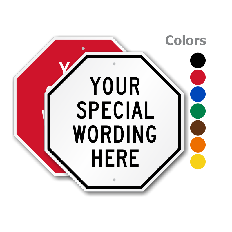 Customized STOP Sign Create FREE Sign Free Shipping Options SKU K 3424 ALL