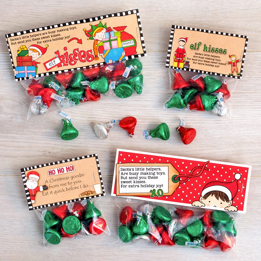 Free Elf Kisses Printable Template