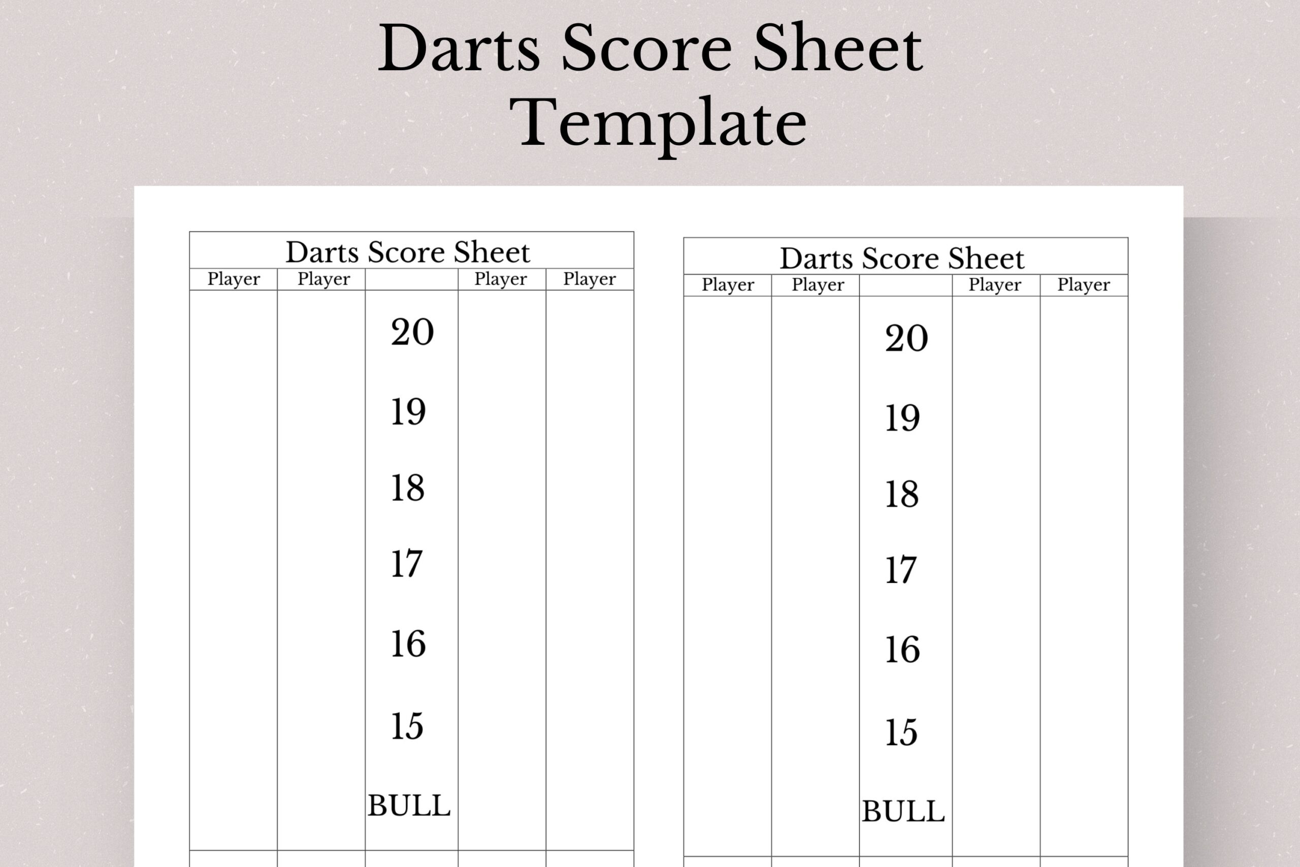 Printable Blank Dart Board Template