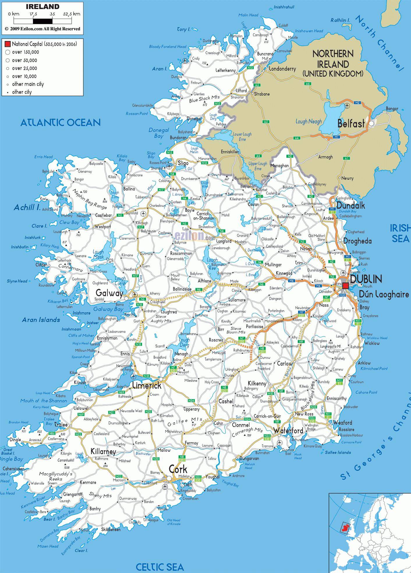 Printable Ireland Map