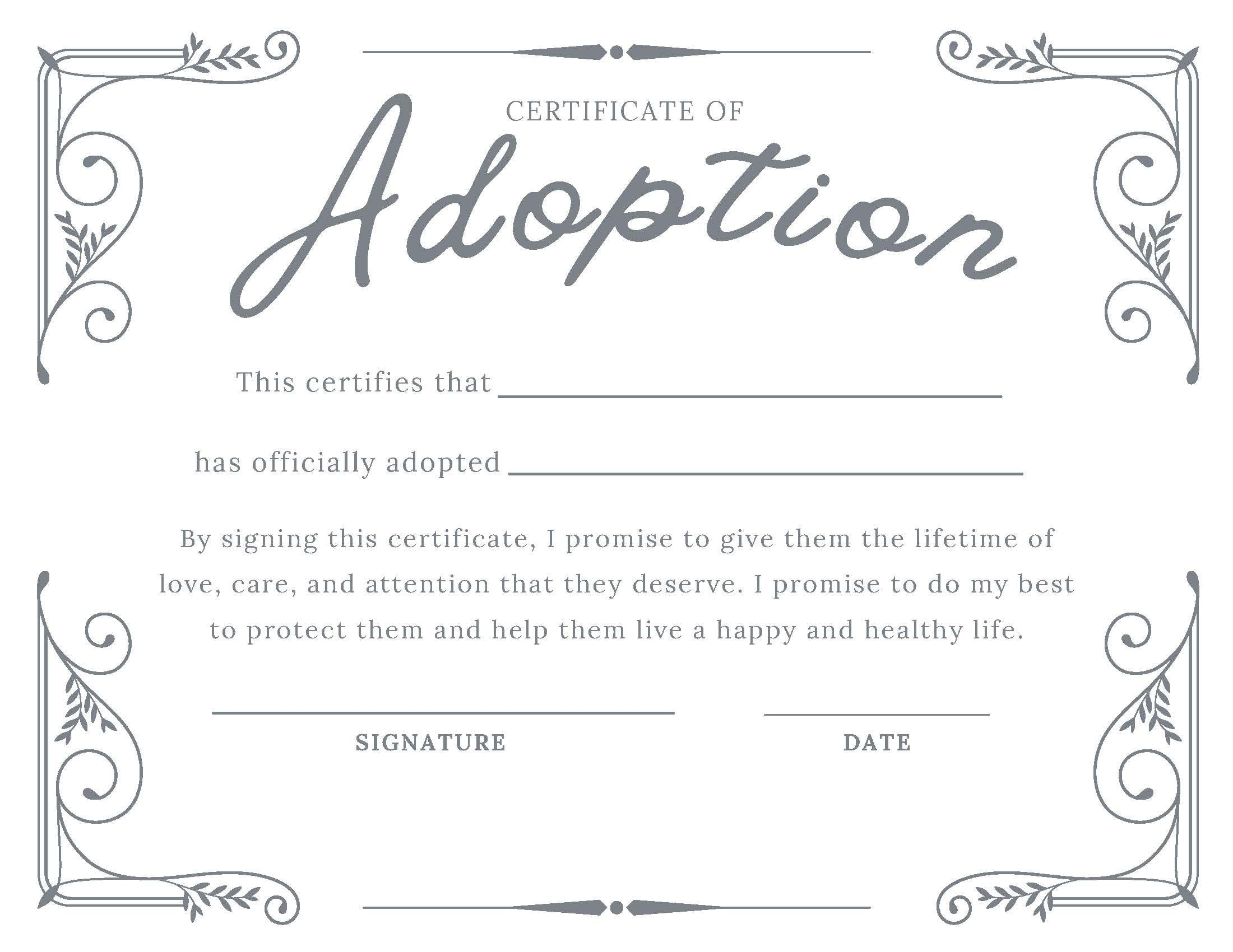 DIGITAL DOWNLOAD Adoption Certificate vintage Etsy UK