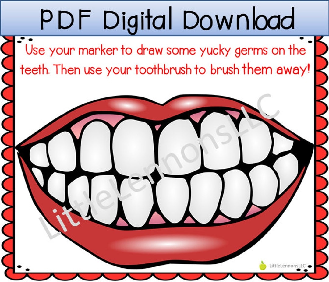 Digital Download Brush My Teeth Dental Health Hygiene Fine Motor PDF Printable Diy Busy Book Quiet Book Toothbrush Travel Activity Etsy UK