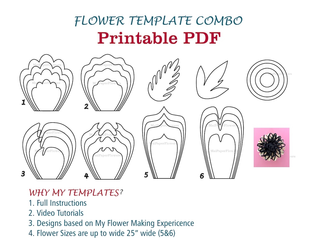 Printable Paper Flower Templates Free
