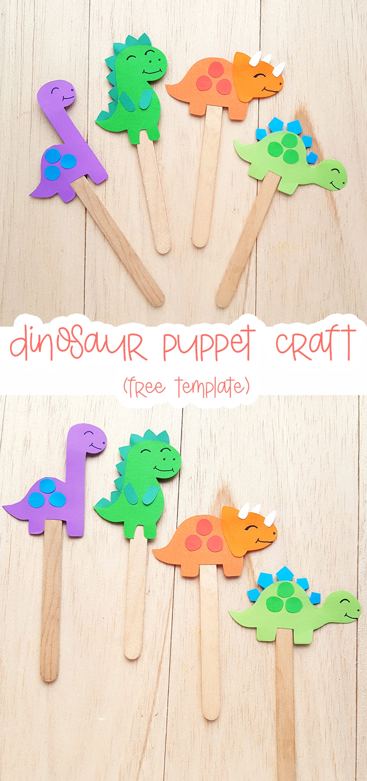 Free Printable Dinosuar Puppet Template