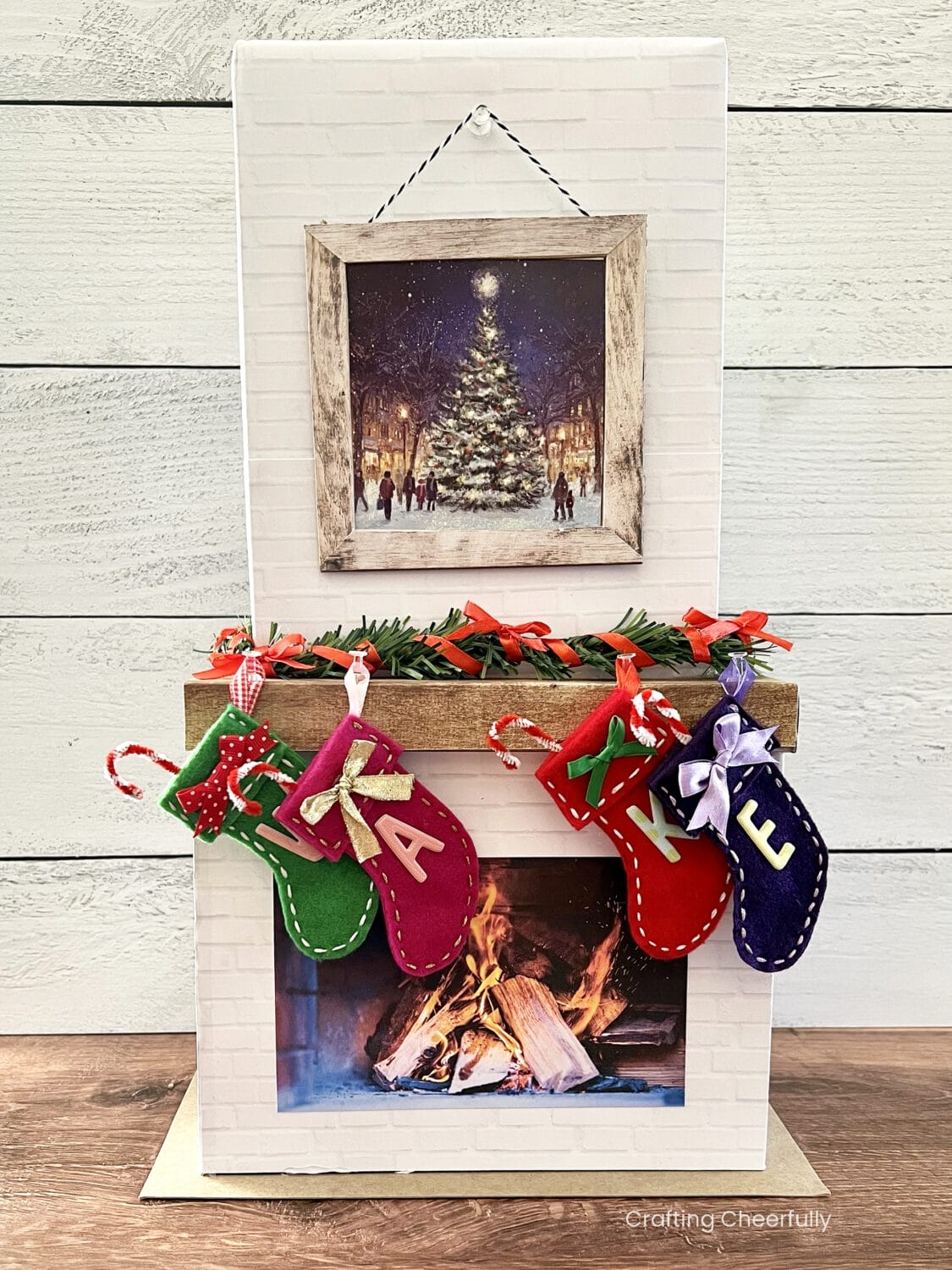 DIY Cardboard Christmas Fireplace For Dolls Crafting Cheerfully