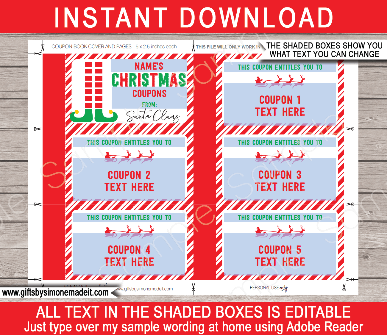 Free Printable Blank Christmas Coupon Template