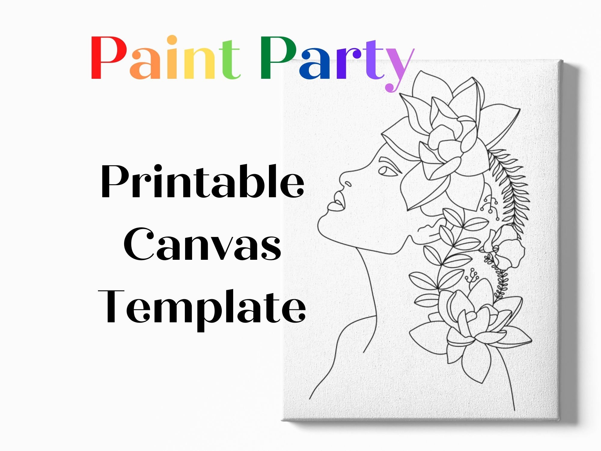 DIY Paint Party Pre drawn Canvas Stencil Adult Painting Paint Sip DIY Paint Party Art Party Stencil Etsy