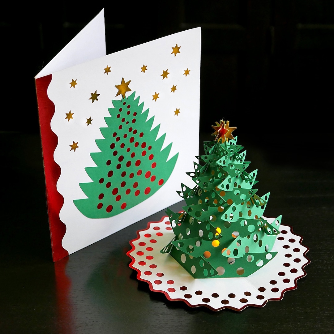 DIY Pop up Christmas Tree Card Template SVG And PDF Files For Instant Download Etsy