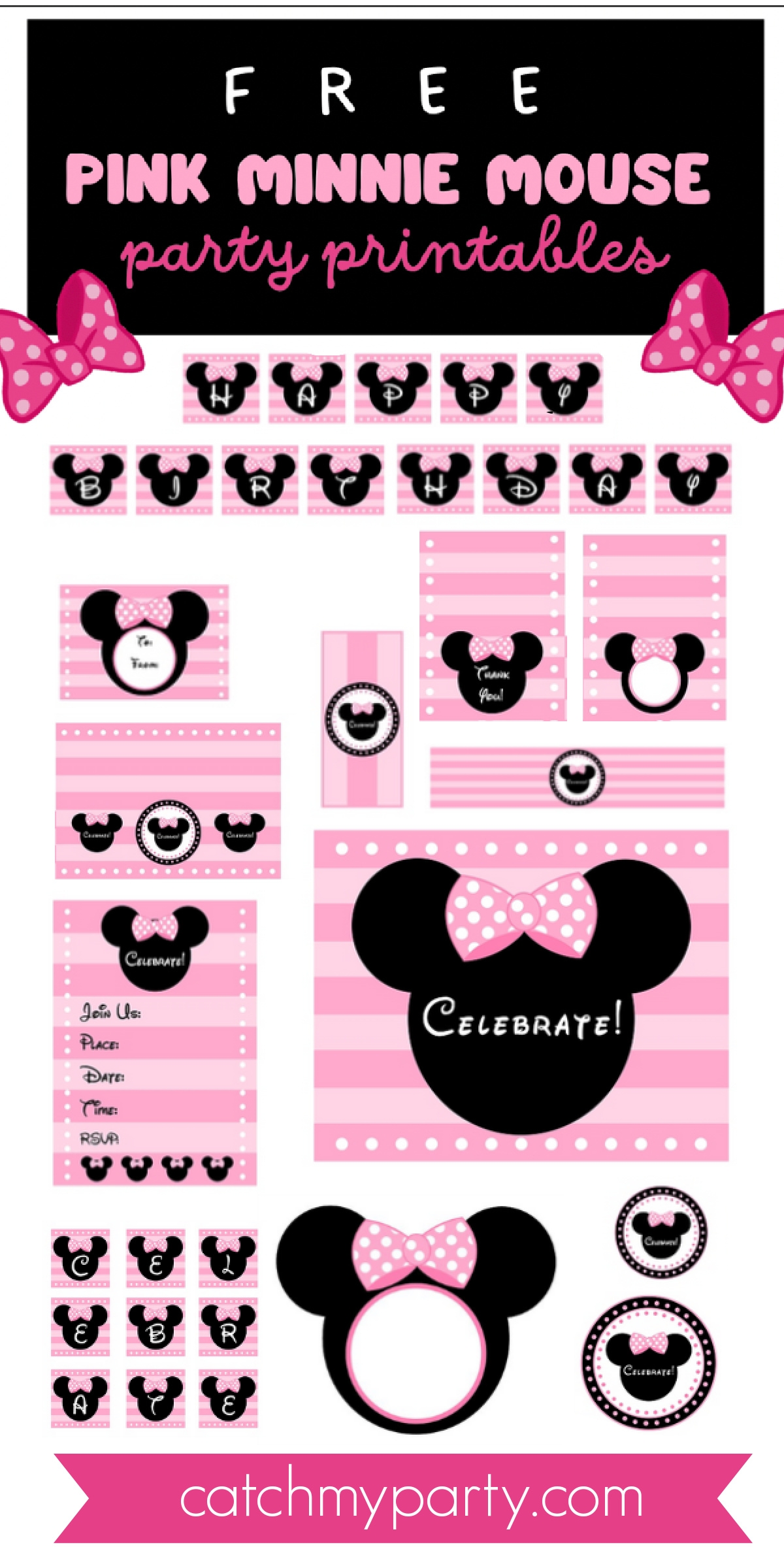 Download These Free Pink Minnie Mouse Party Printables Catch My 