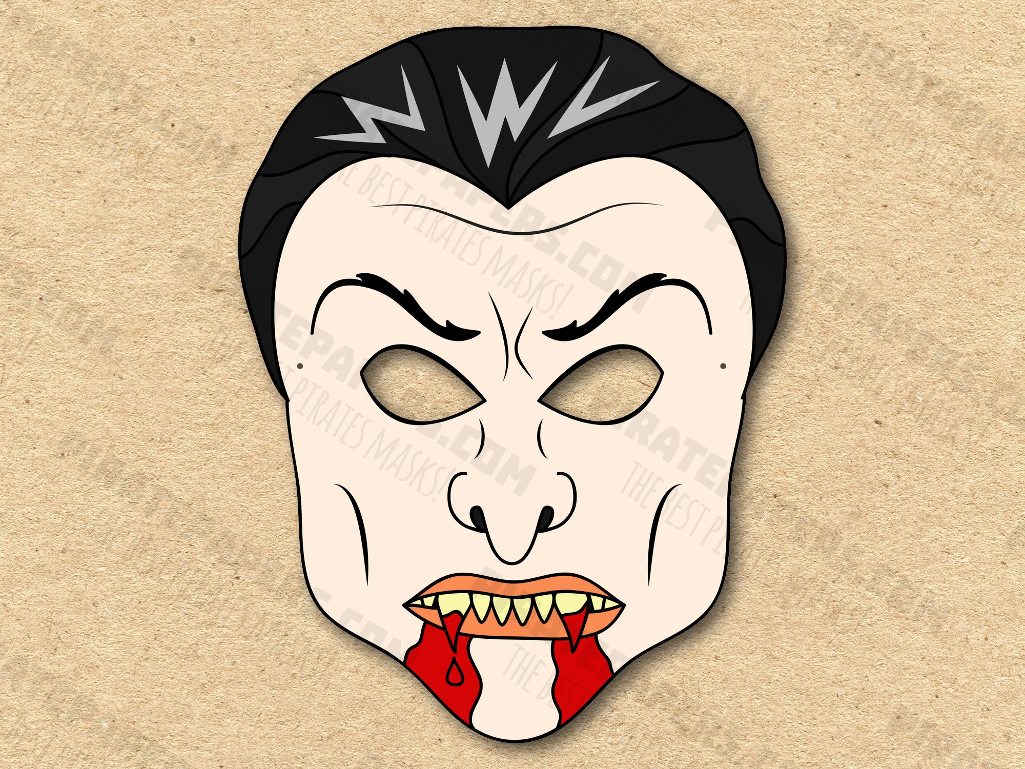 Dracula Mask Printable Paper DIY For Kids And Adults PDF Template Instant Download For Birthdays Halloween Party Costumes Etsy