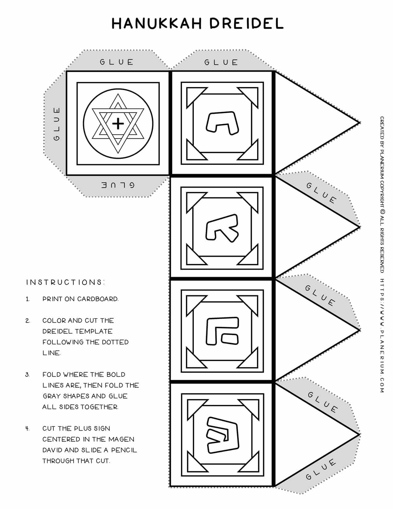 Dreidel Template Printable Free