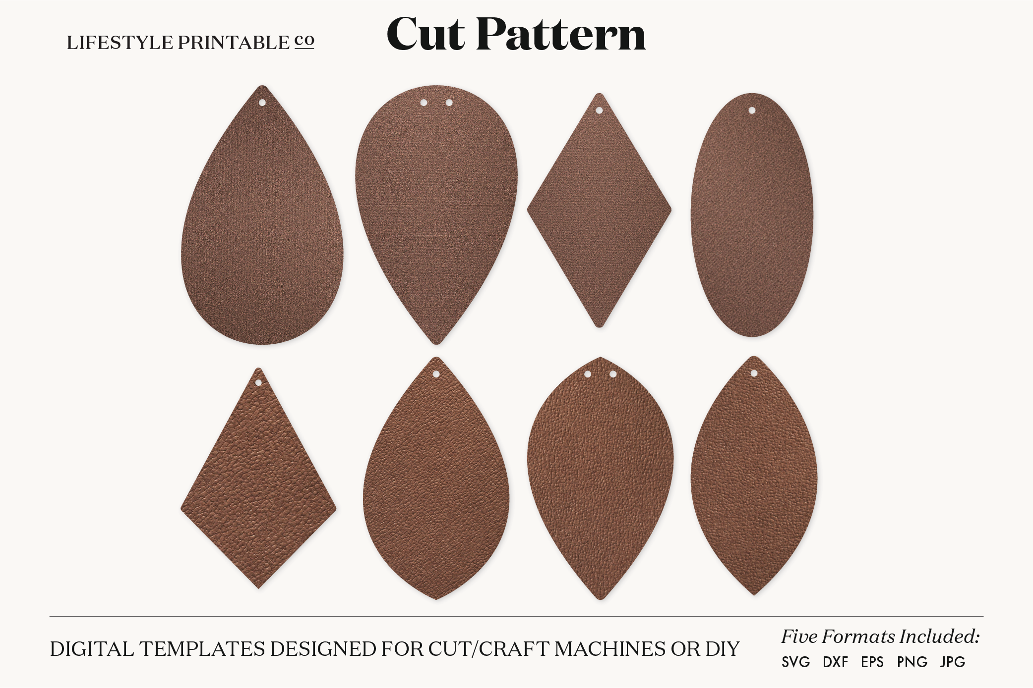 Earrings SVG Template Cut File Cricut Earrings Bundle Leather Earring By Lifestyle Printable Co TheHungryJPEG