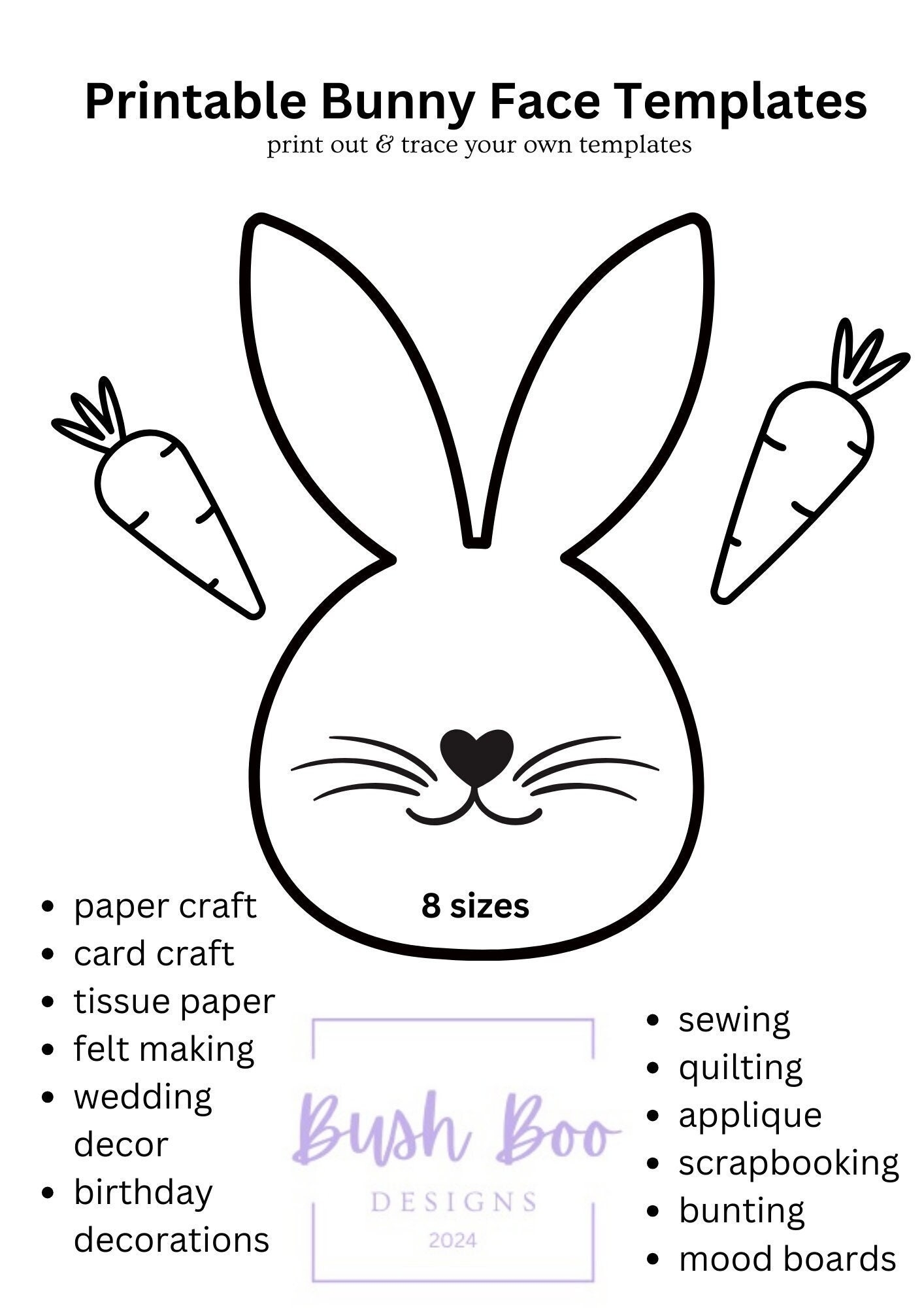 Free Easter Bunny Face Templates Printables
