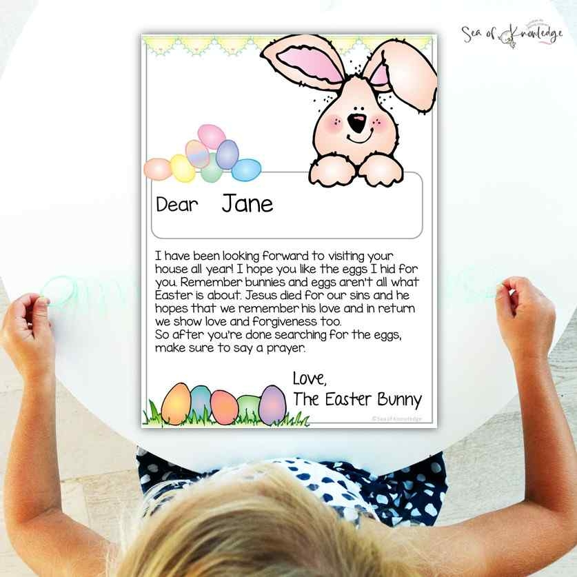 Easter Bunny Letter Template Word Editable PDF 