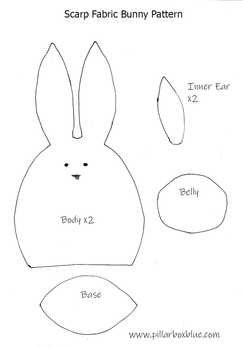 Free Printable Bunny Seperate Sewing Template