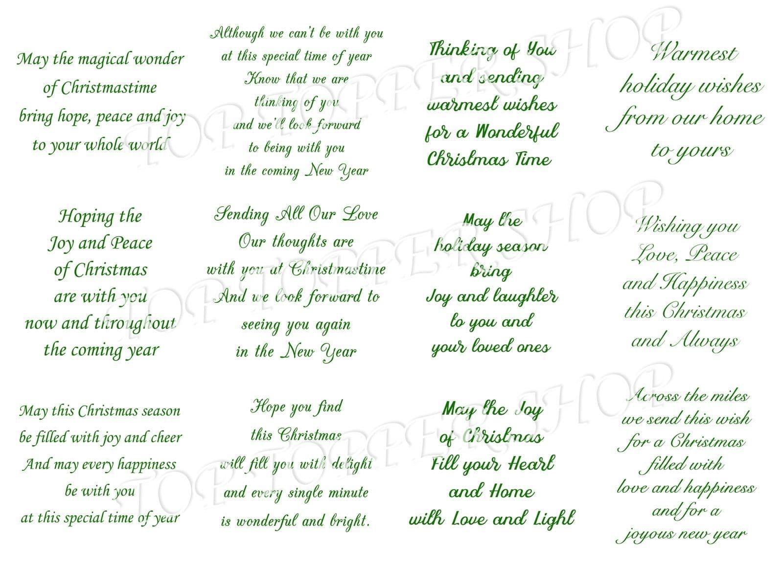 Easy Peel Off Transparent Stickers Christmas Verses Choose Colour U0026 Finish C2