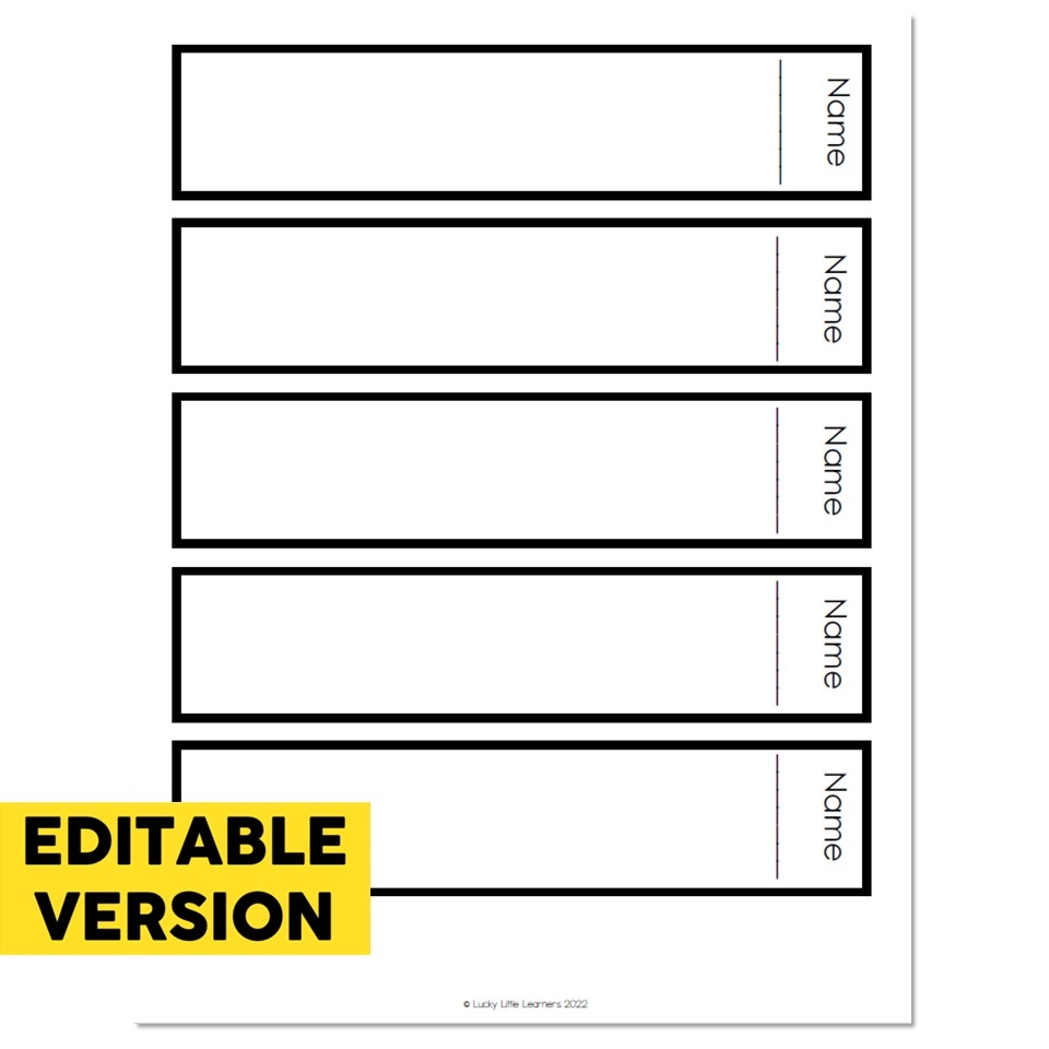 Free Printable Book Spine Template