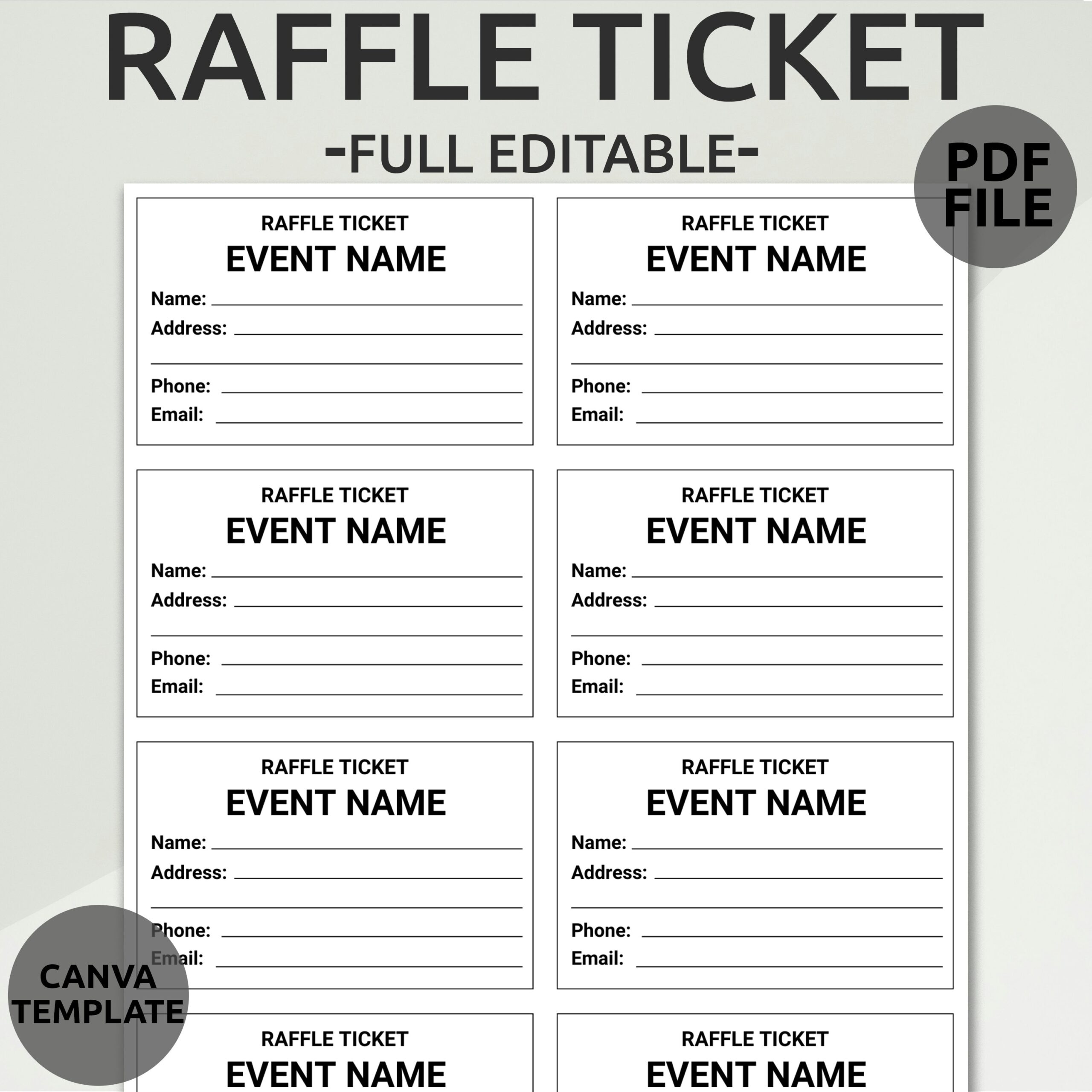 Printable Raffle Tickets Template Free