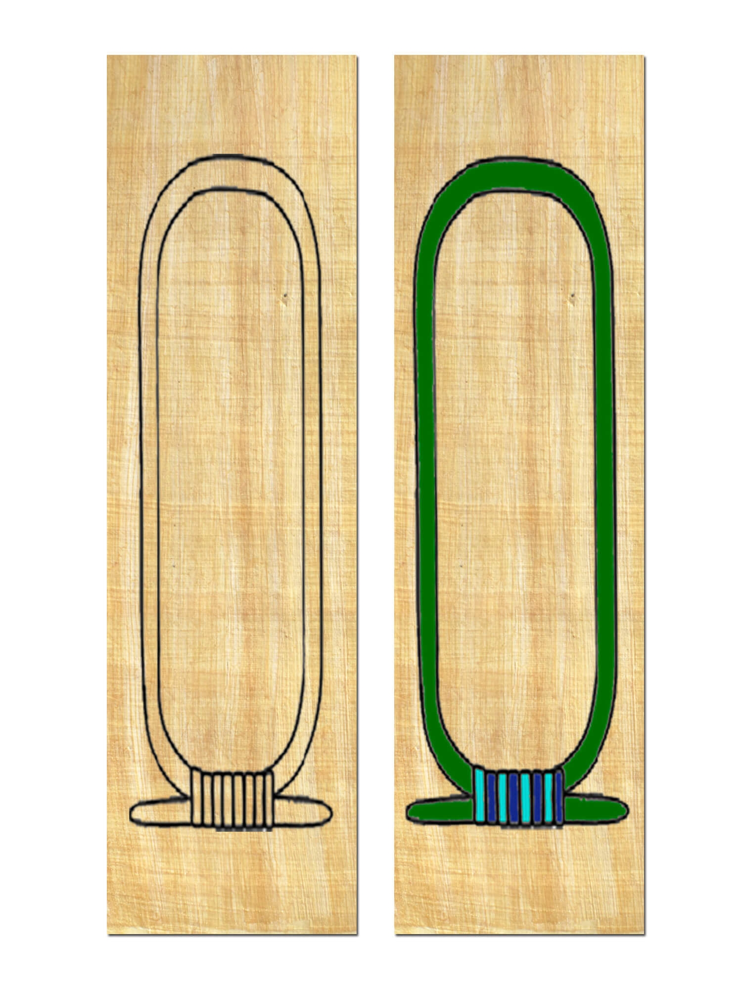 Egyptian Cartouche Bookmark 19x5cm Papyrus Print Roman Shop The