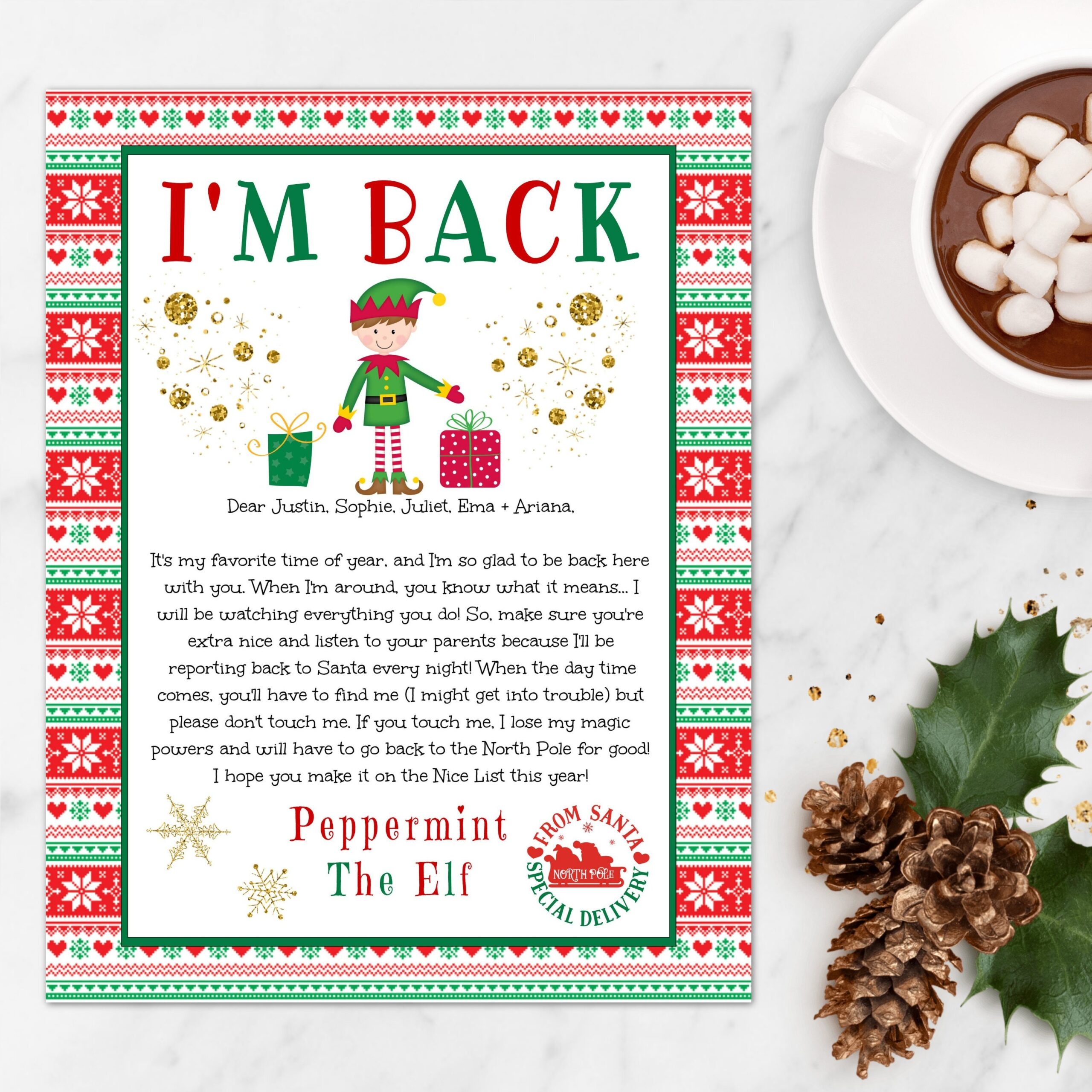 Free Printable Letter From Elf Template