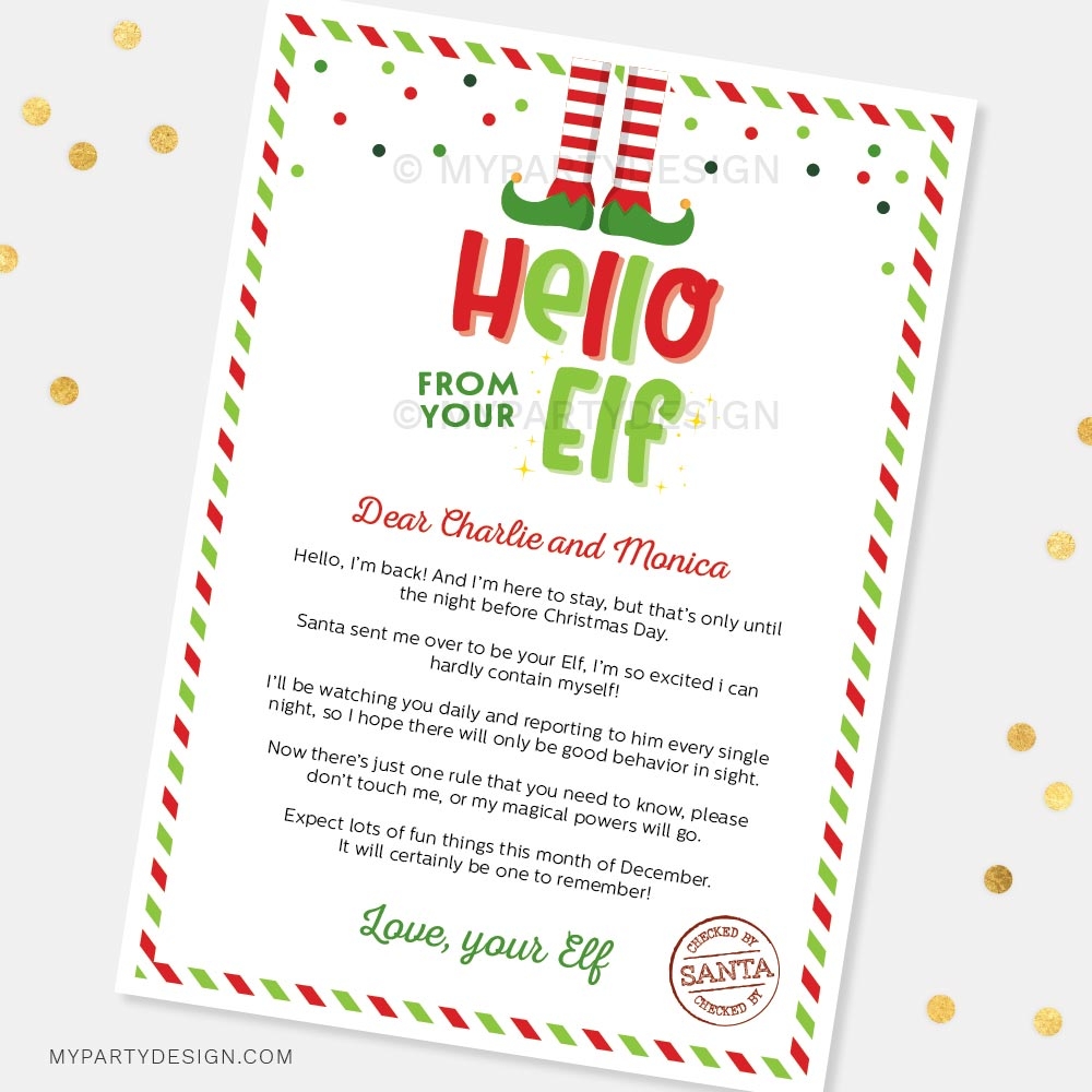 Free Printable Christmas Elf Letter Template
