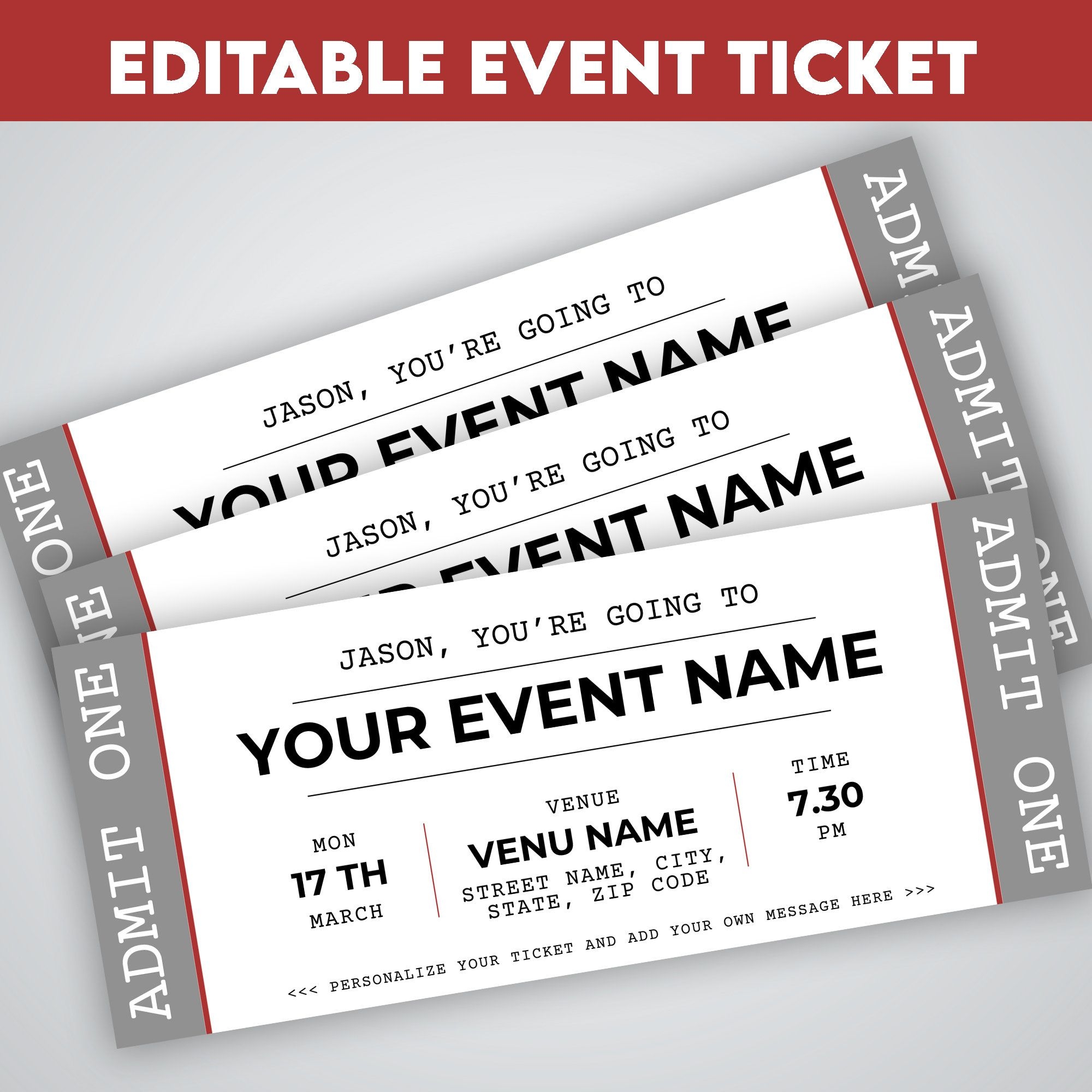 Event Inspanningstest Ticket Editable Template
