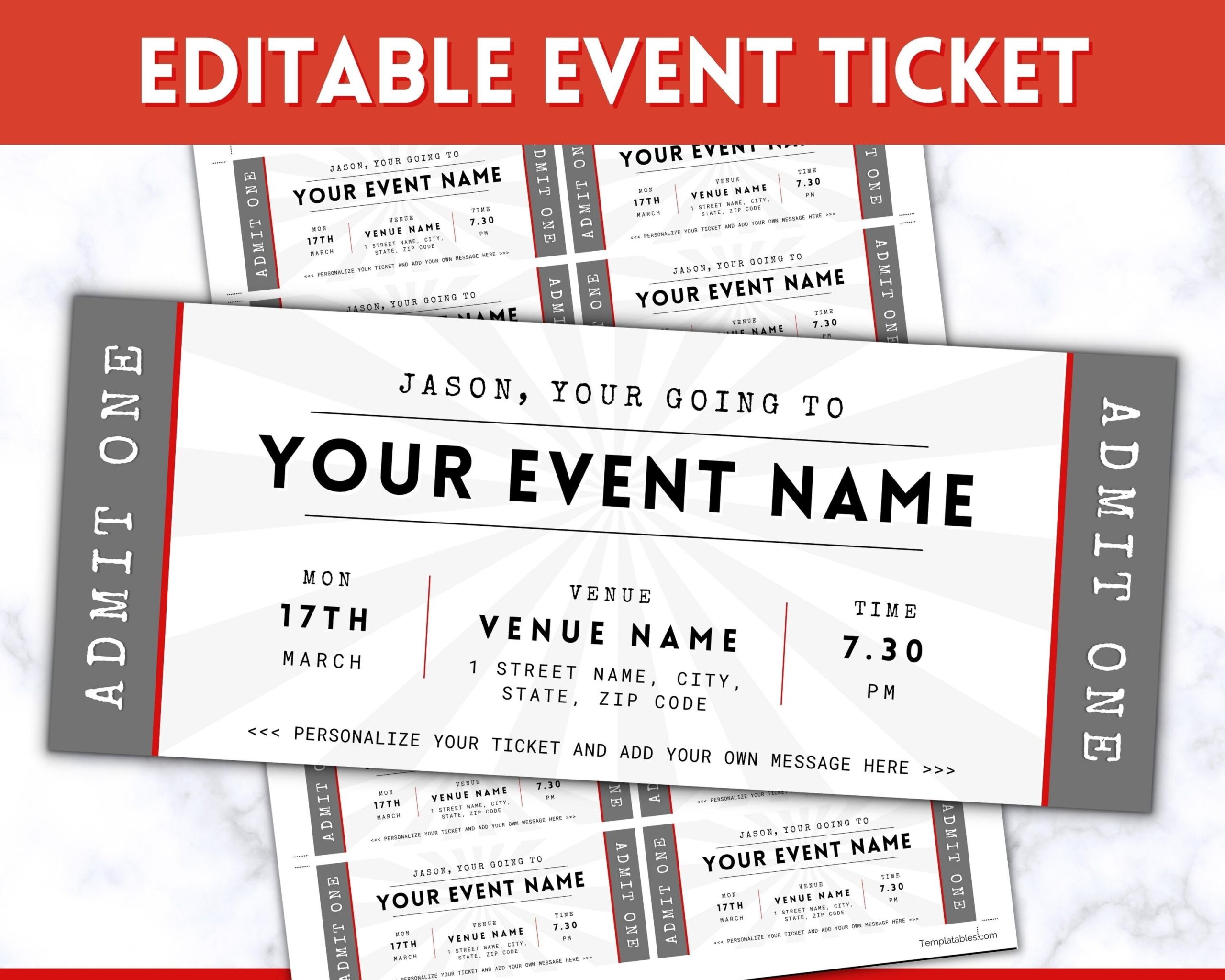 Printable Concert Ticket Template Free