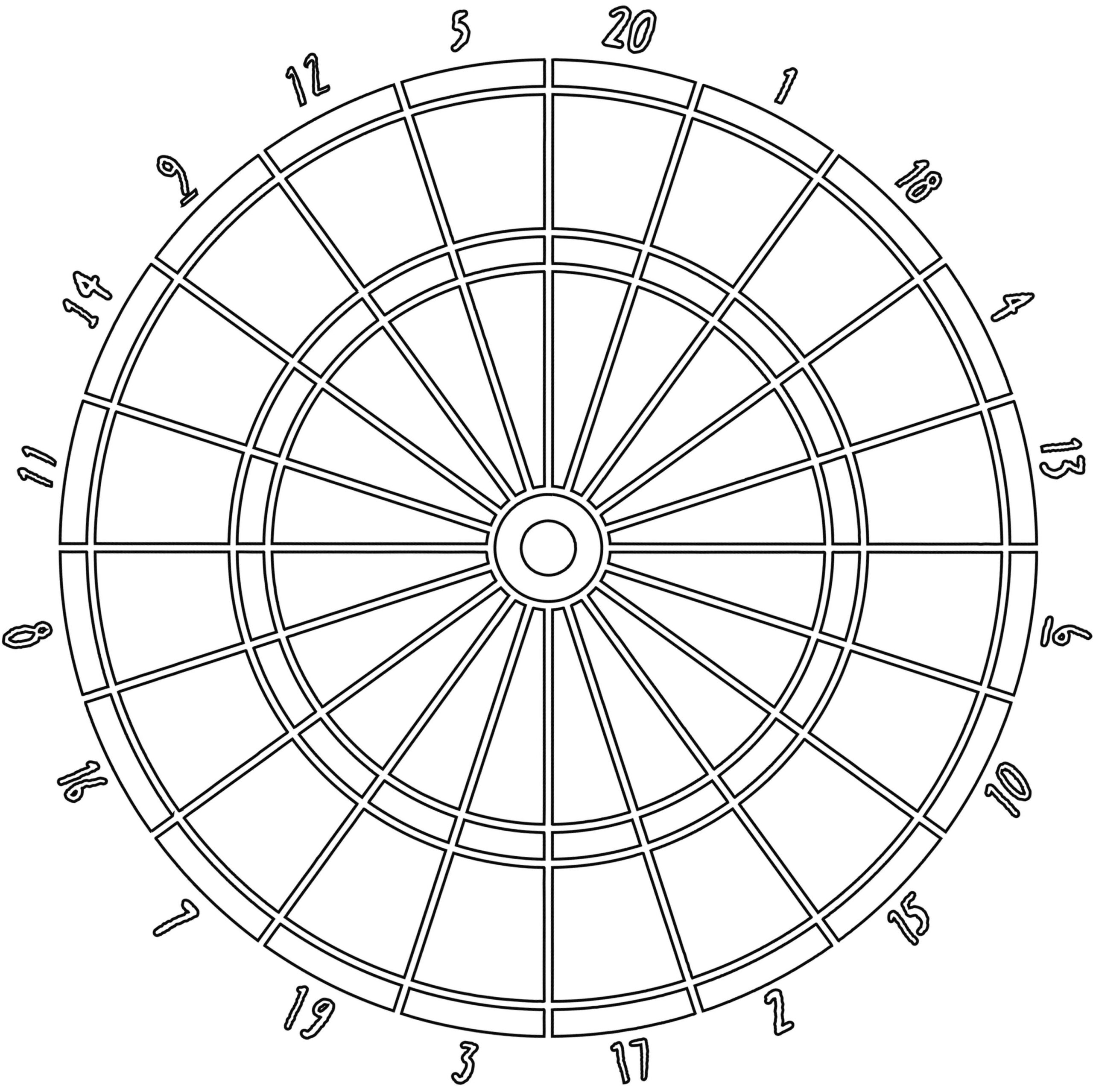 Printable Blank Dart Board Template