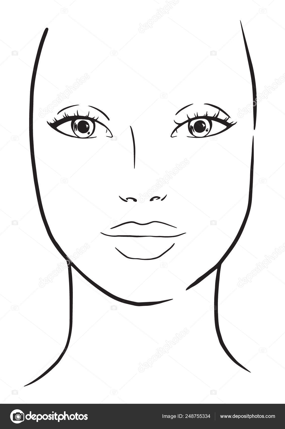 Blank Face Template Printable Makeup