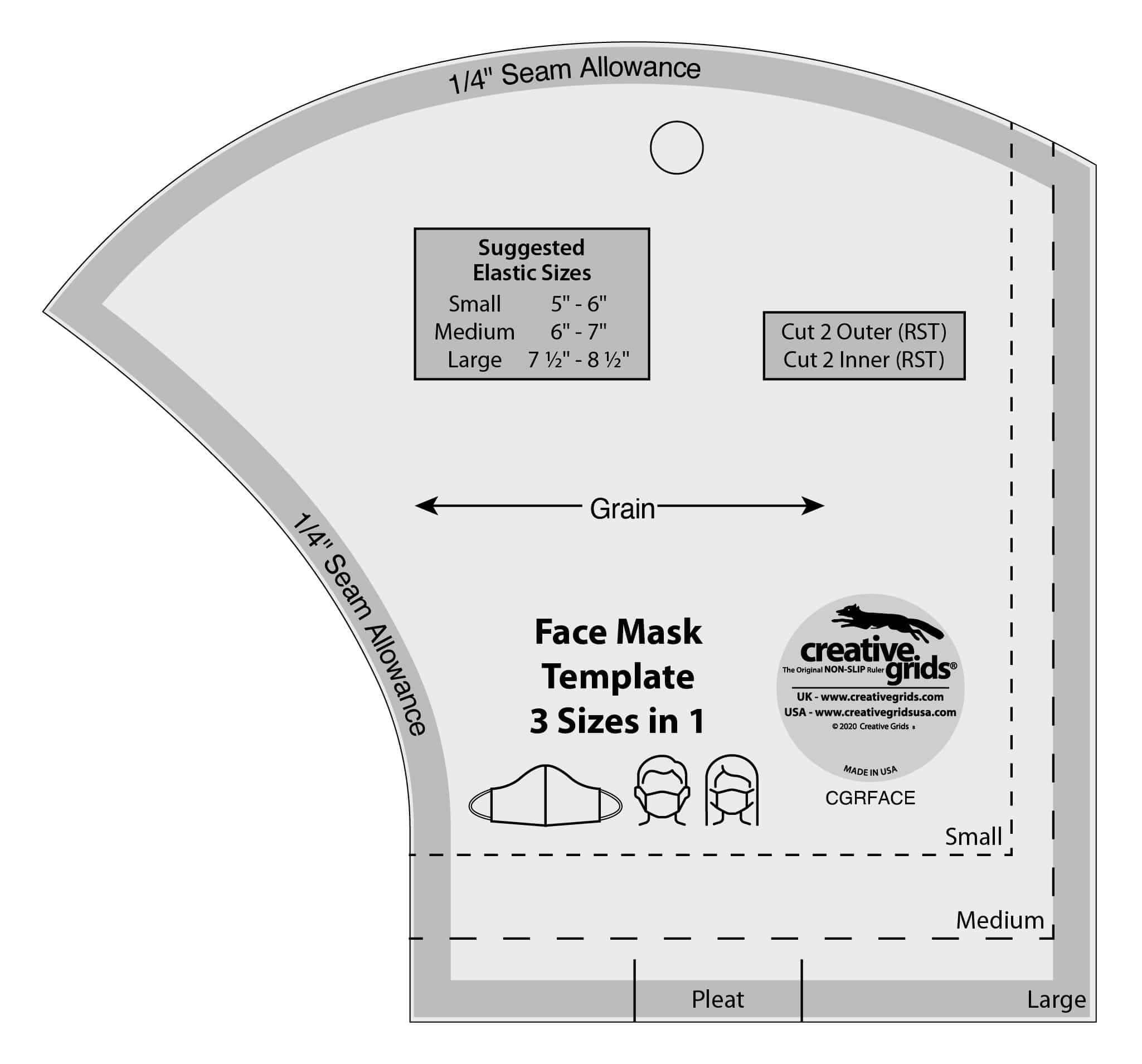 Face Mask Template 3 Sizes In 1 Creative Grids Porcupine Crafts