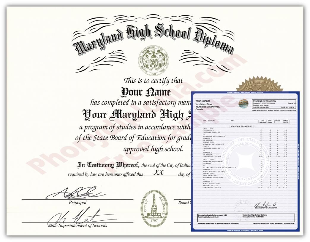 Fake Diplomas And Transcripts From Maryland