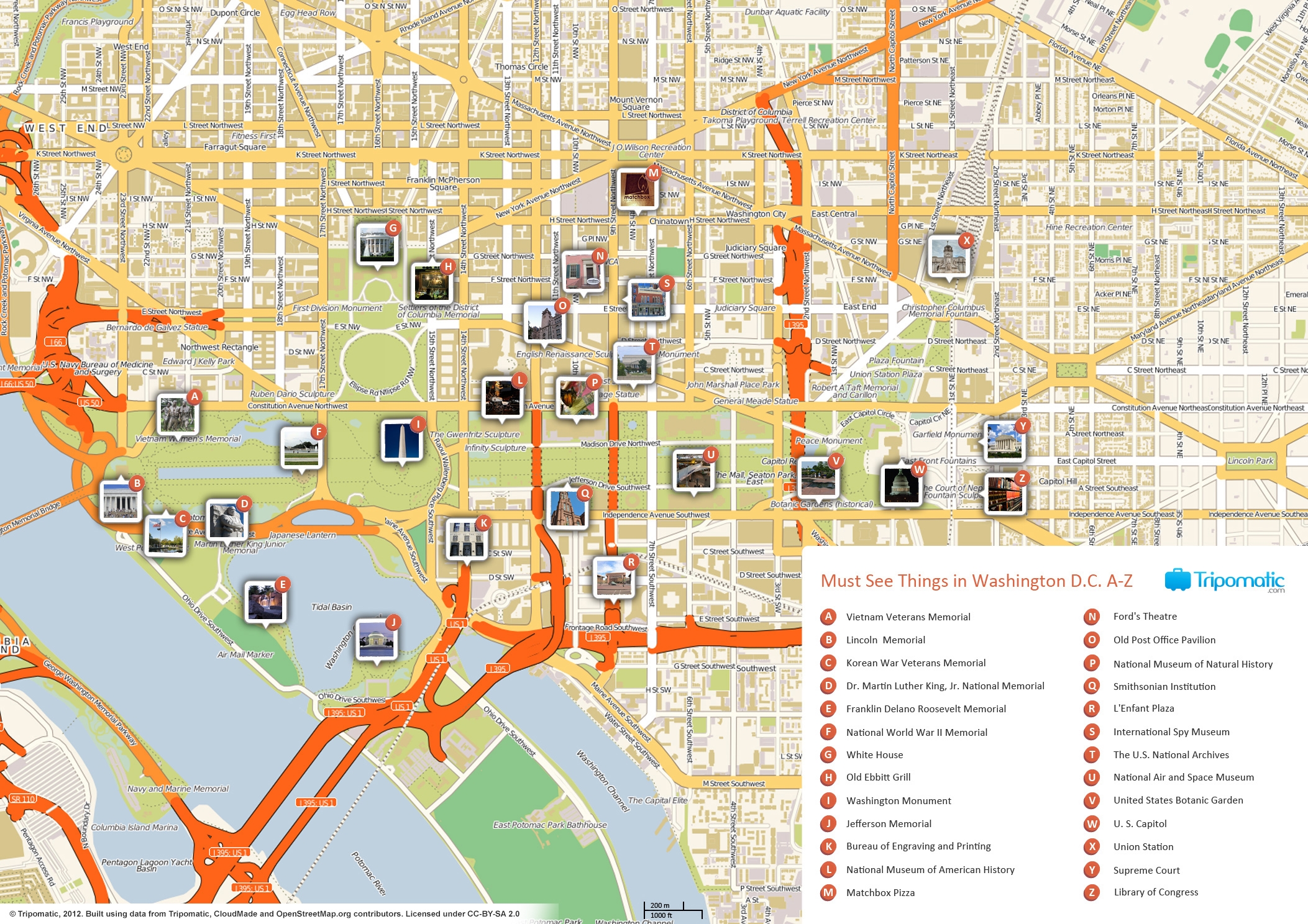 Printable Washington Dc Tourist Map