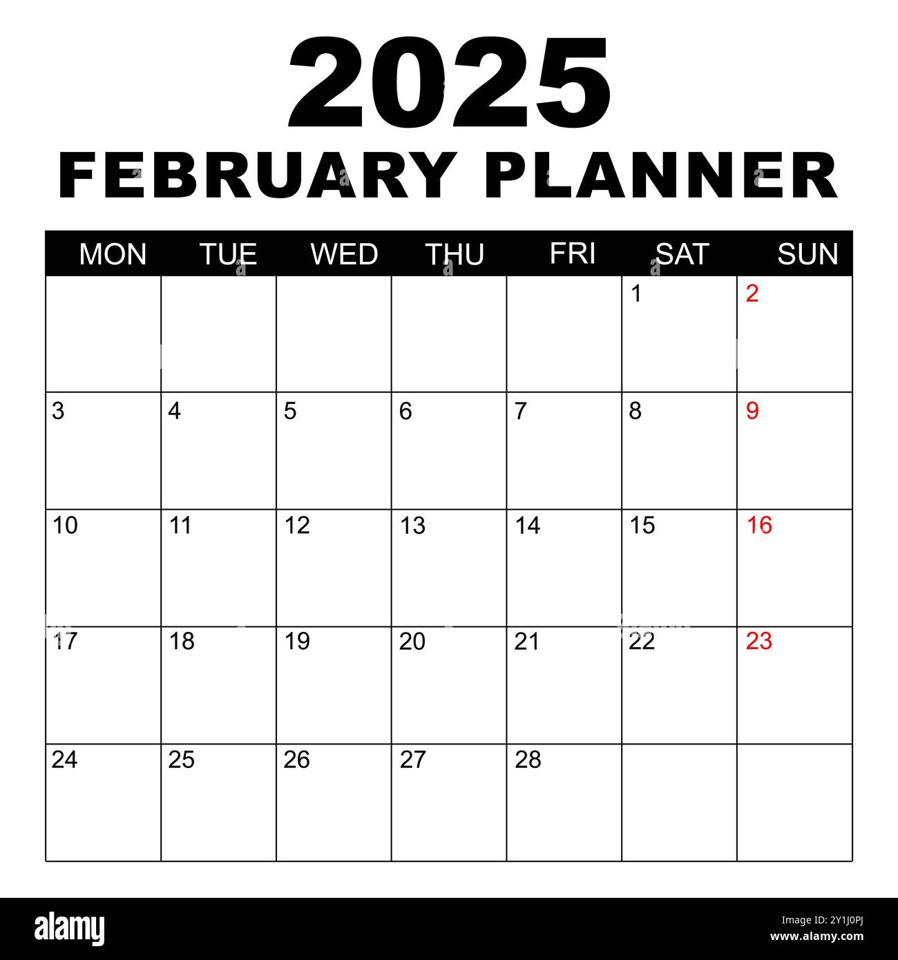 Blank February Calendar Printable