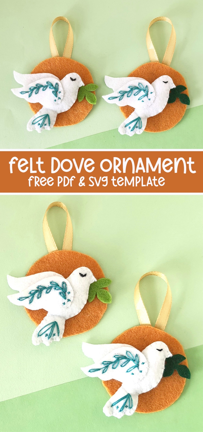Felt Dove Ornament Free Pattern Moms And Crafters