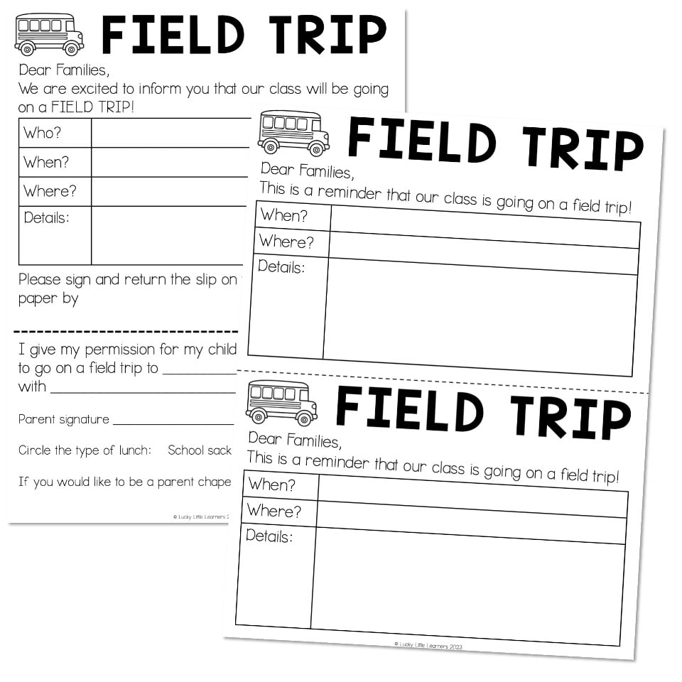 Permission Slip Template For Field Trip