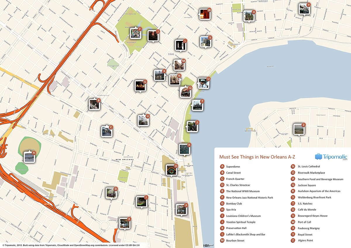 Printable New Orleans Tourist Map