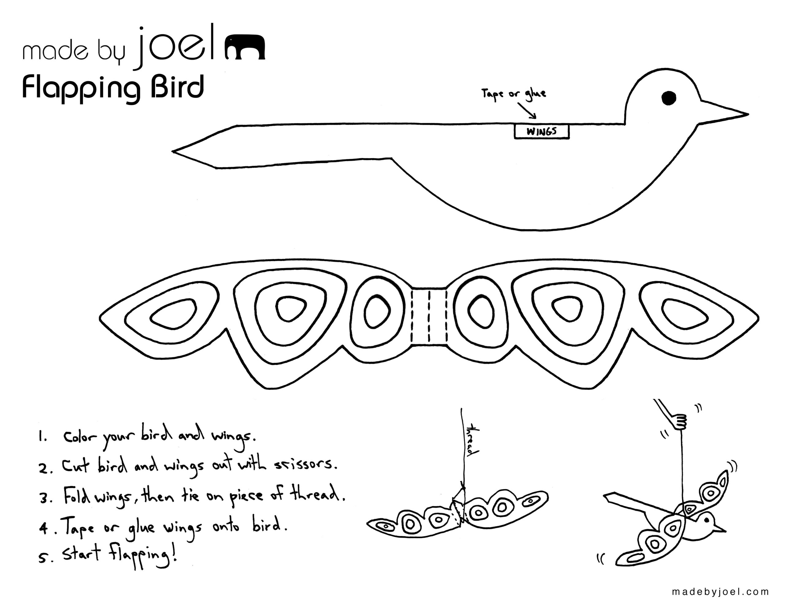 Free Printable Flying Bird Template