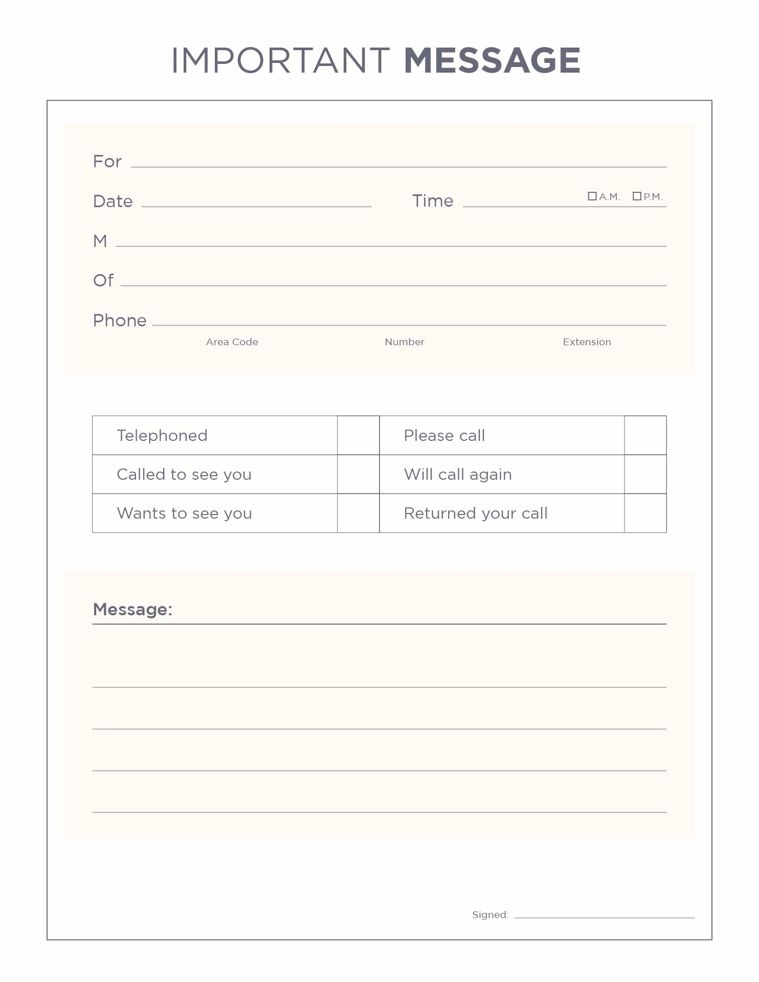 For Medical Office Phone Message Pads 10 Free PDF Printables 