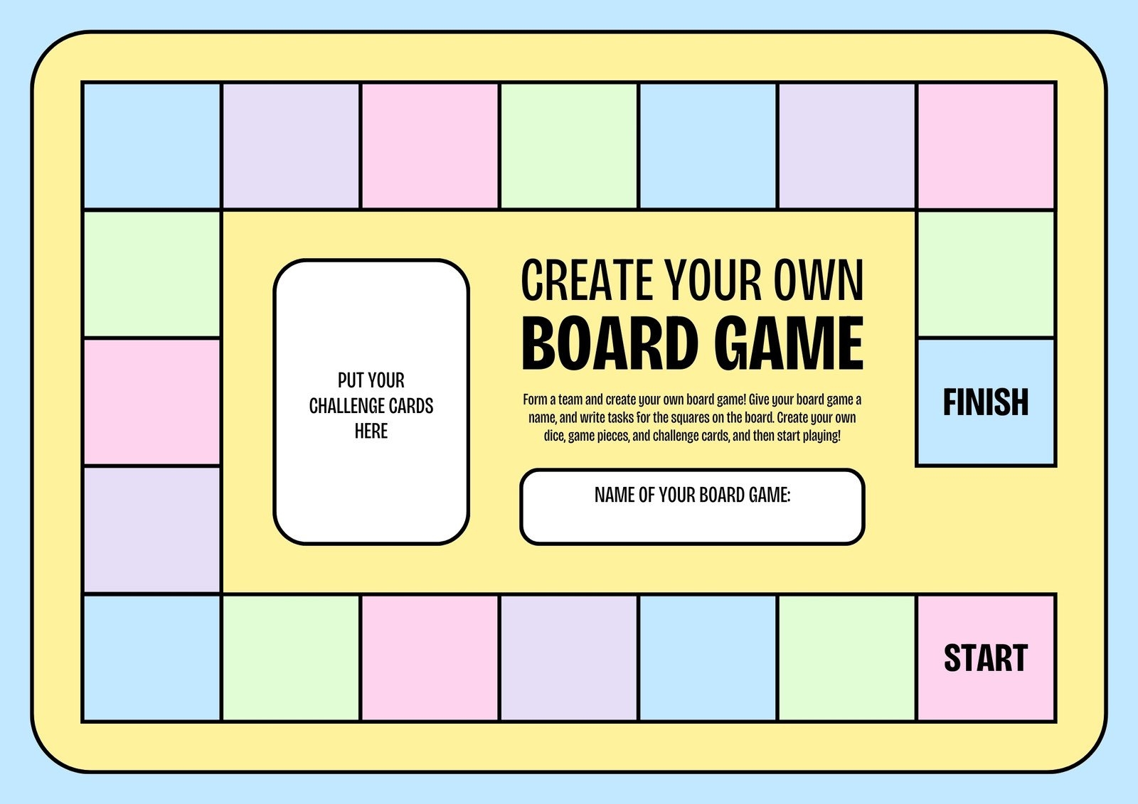 Free Printable Template For Board Game