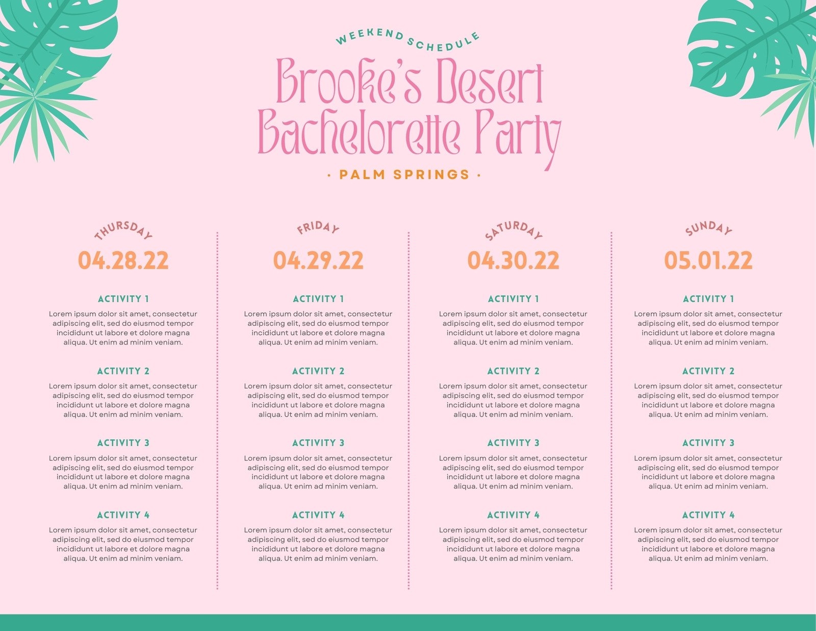 Free And Customizable Itinerary Templates Canva