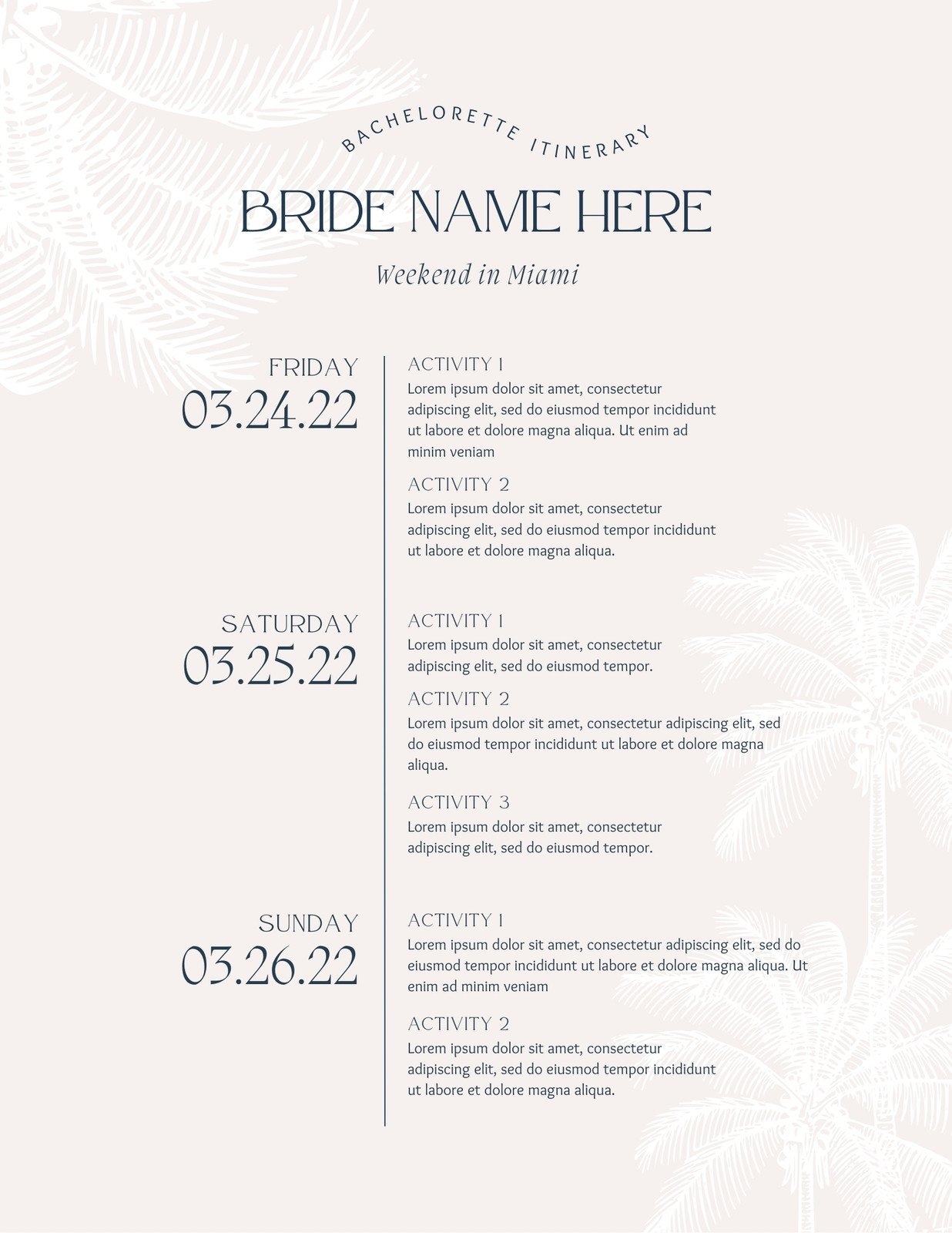Free And Customizable Itinerary Templates Canva