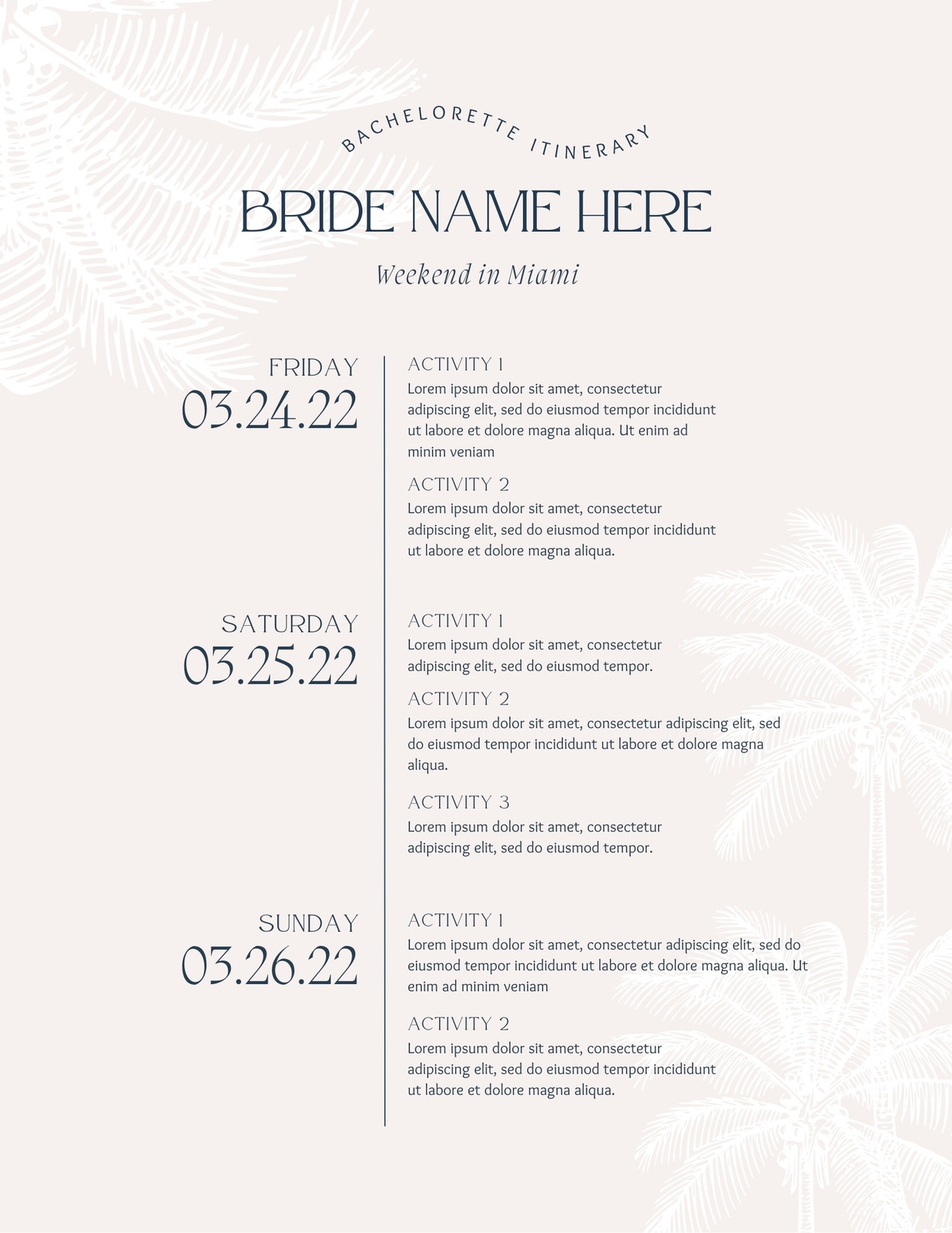 Free And Customizable Itinerary Templates Canva