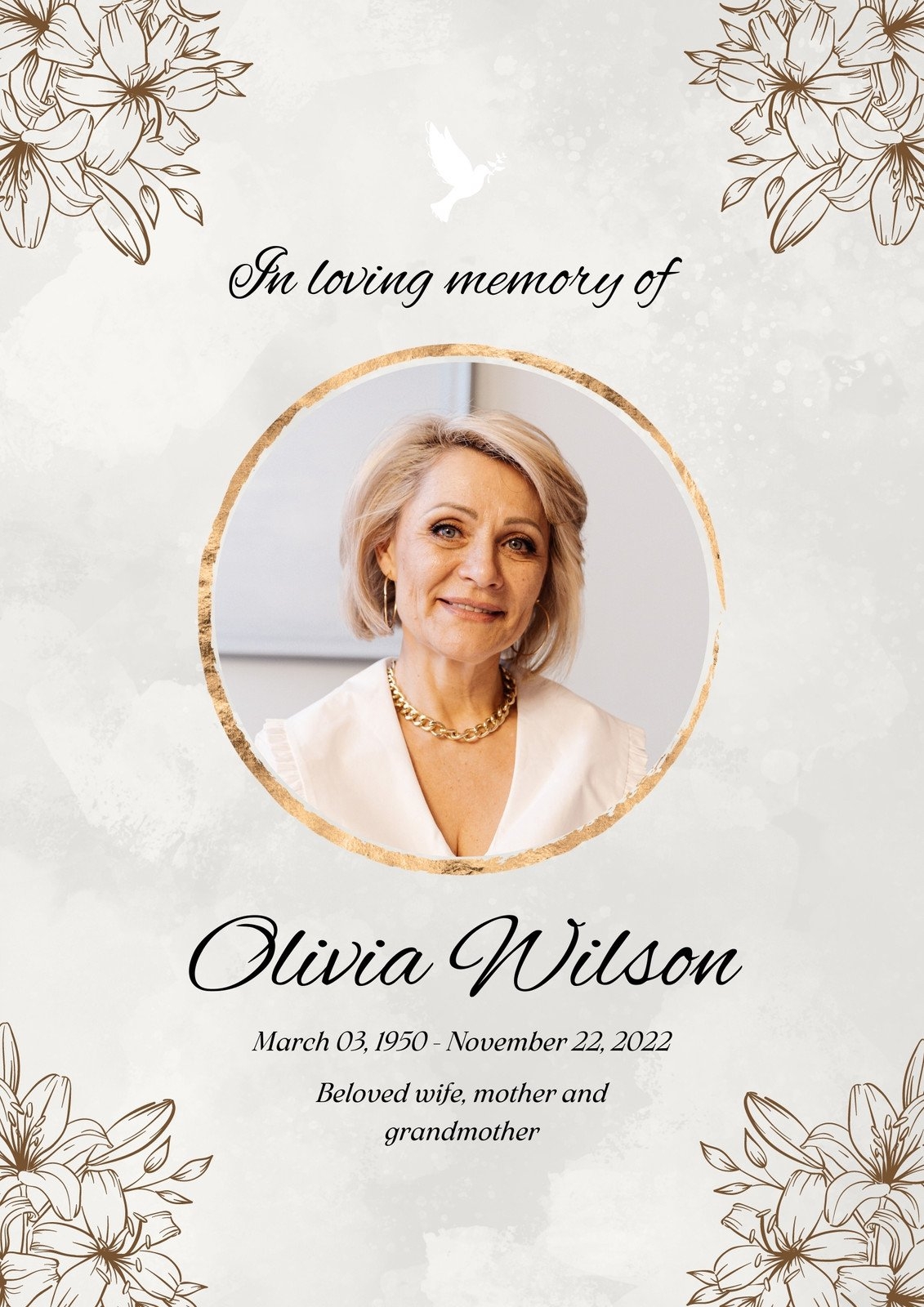 Free Obituary Template Printable