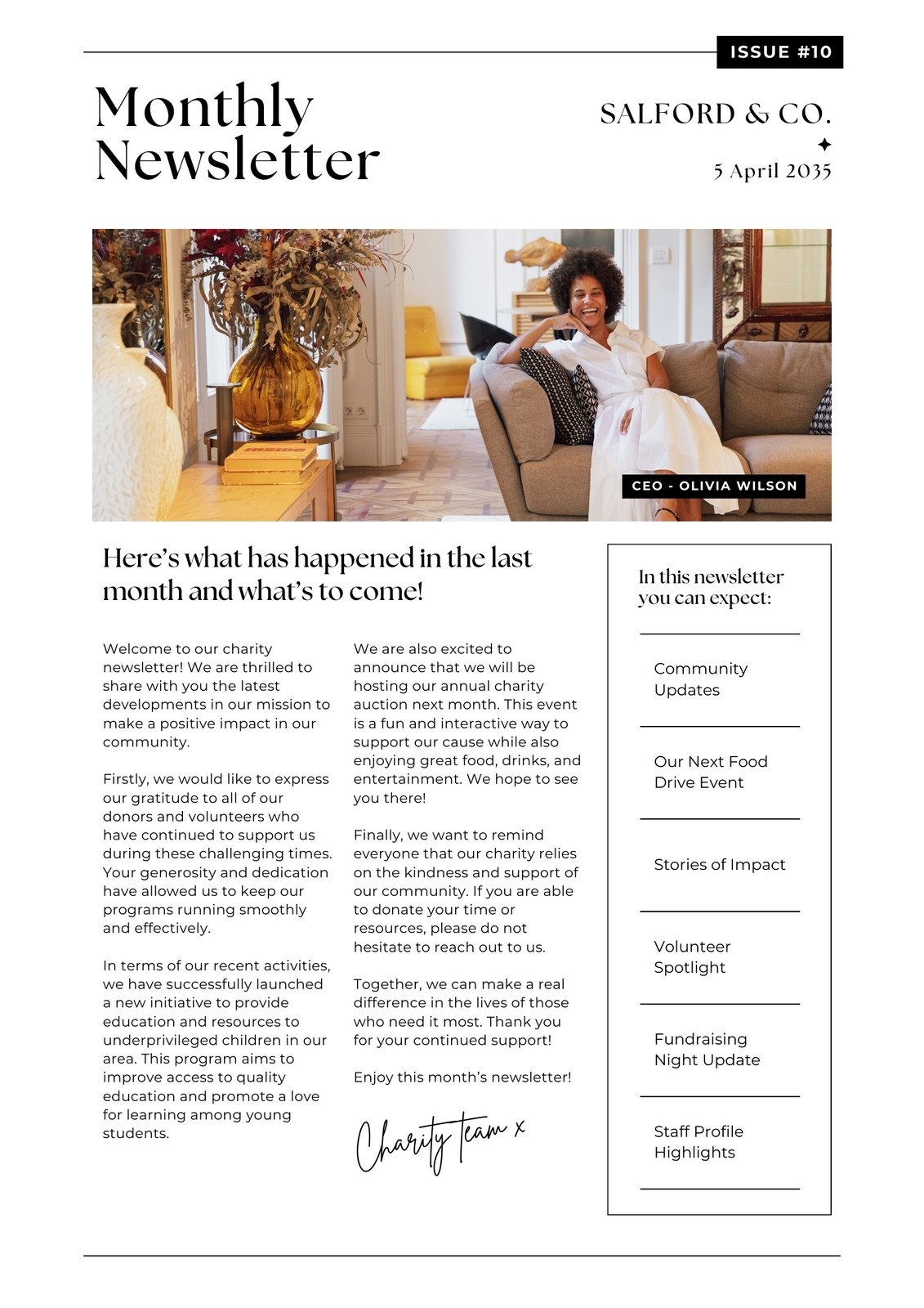 Simple Printable Newsletter Templates Free