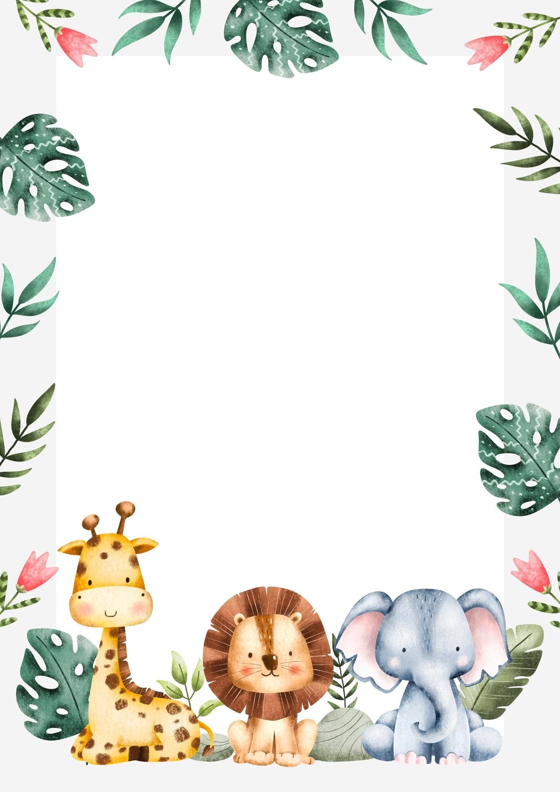 Free Printable Safari Theme Invitation Template