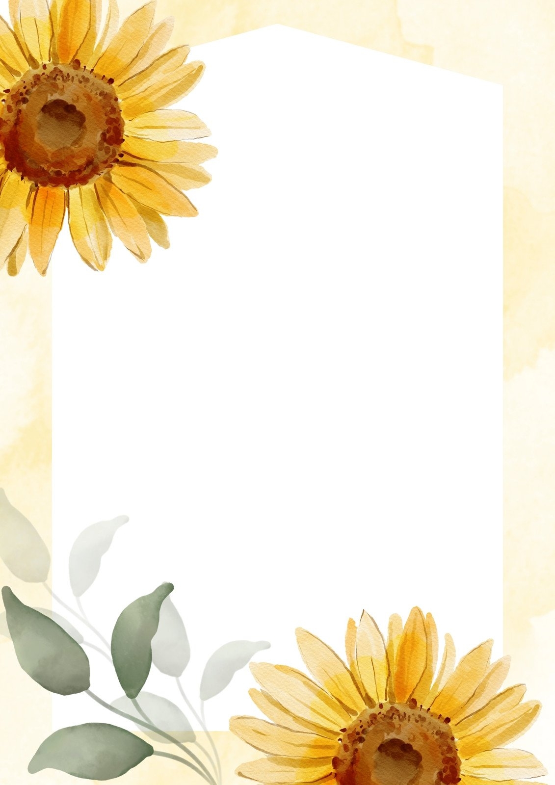 Free Printable Blank Sunflower Invitations