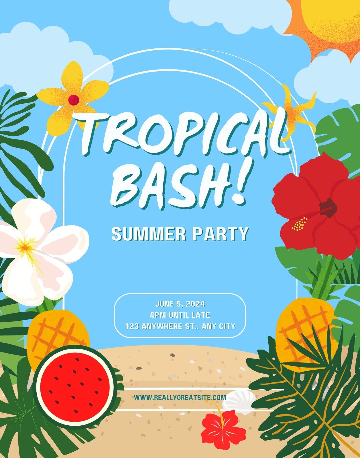 Free And Customizable Tropical Templates