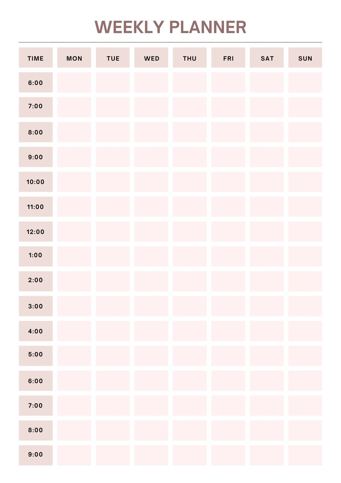 Free And Customizable Weekly Planner Templates Canva