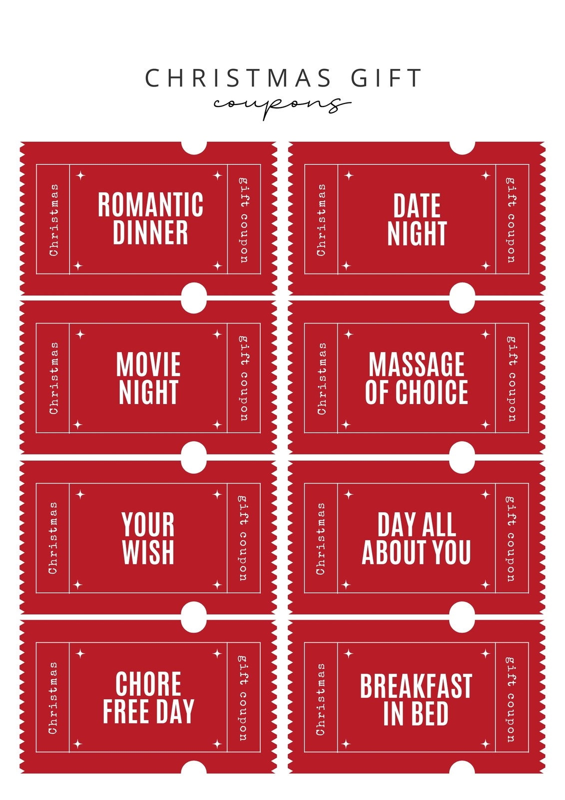 Free Printable Blank Christmas Coupon Template